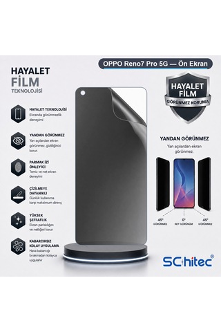 Reno7 Pro 5g Uyumlu Ön Yüzey Hayalet Privacy Hidrojel Ekran Koruyucu 80582002