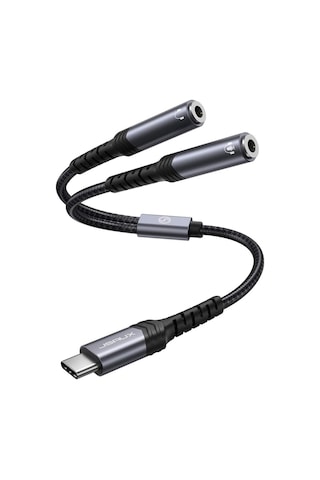 Type-c Jackı Kulaklık Ayırıcı Aux Adaptörü 28 Cm Usb C - Çift 3,5 Mm Jak Ayırıcı Ses Y Kablosu Apple Uyumlu iPhone 16/15 Pro Max Plus, Huawei P40, Galaxy S24 S23 S22 Ultra, Piksel Grisi İle Cm0017