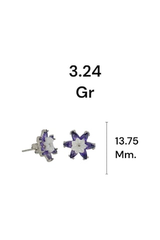 925 Ayar Gümüş Lotus Model Taşlı Çiçek Küpe Zarif Ve Anlamlı Tasarım Gümüş