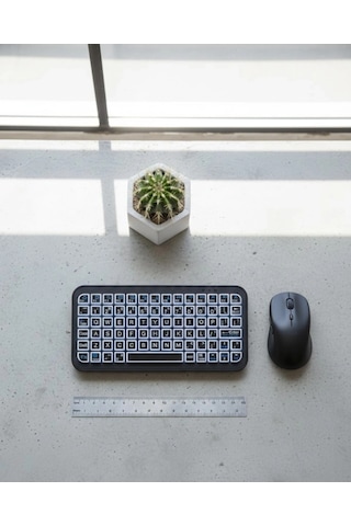 Mey İthalat Rgb Işıklı Kablosuz Mini Klavye 10 Mm İnce Gövde