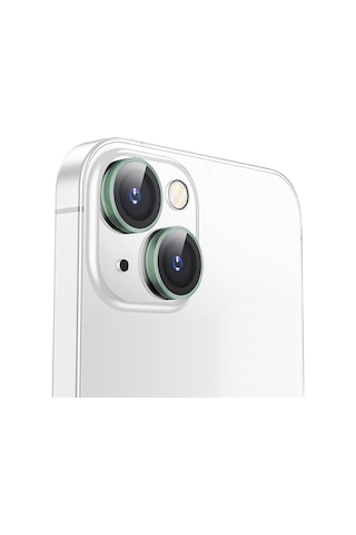 Buff Apple Uyumlu iPhone 15 / 15 Plus Kamera Metal Lens Koruyucu Koyu Yeşil