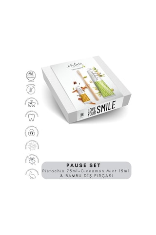 Ohlala Pistachio Mint 75ml + Cinnamon Mint 15 Ml + Bambu Diş Fırçası Pause Set