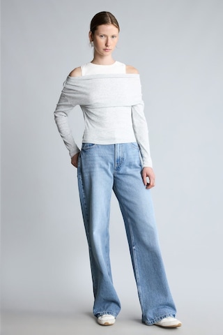 Defacto %100 Pamuk Slim Fit Tek Omuzlu Drape Detaylı Ribana Uzun Kollu Basic Tişört I2636ax26augr210 Gri-gr210