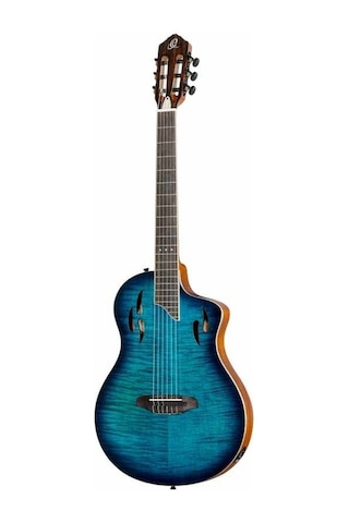 Ortega Tourplayer Deluxe Rtpdlx- Fma Elektro Klasik Gitar Blue Burst