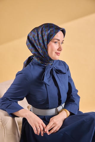 Silk Home Twill İpek Eşarp Zincir Morcivert Çok Renkli