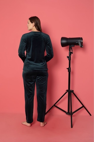 Lukitus Pamuklu Kadife Pijama Takımı Yeşil Kadife01 Yeşil