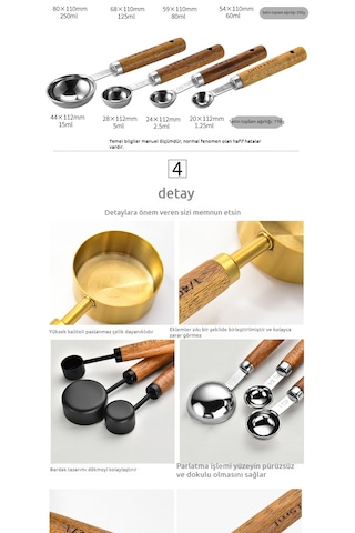 4 Parçalı Ceviz Ölçü Kabı Seti Pembe Altın