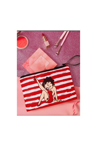 Betty Boop Desenli Makyaj Organizer Çantası