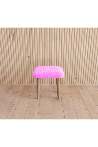 Fahrettin Küçük Çocuk Sandalyesi Çocuk Oturağı Ahşap Sandalye Montessori Sandalye Puflu Pembe Yumuşak Sandalye Pembe