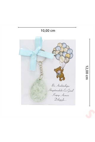 Epoksi Yıldızlı Kartlıklı Anahtarlık - Gümüş