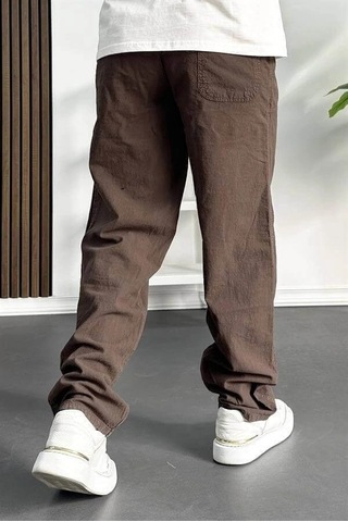 Edwox Erkek Baggy Kalıp Pantolon Kahverengi Edw130 Kiremit