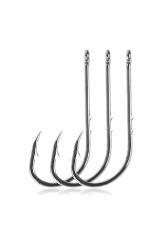 Xiyyadms 100 Adet Yüksek Karbon Çelik İki Tırnaklı Uzun Saplı Deniz/su Altı Balık İğnesi 10 Numara - Dayanıklı, Kuru Bait Tutucu