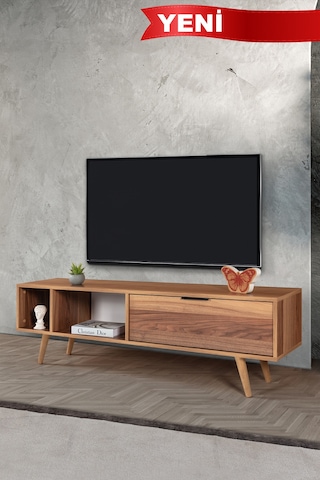 3643 Venüs 160 Cm Ahşap Ayaklı , Metal Kulplu Tv Ünitesi , Söğüt , Tv Sehpası , Salon Diğer