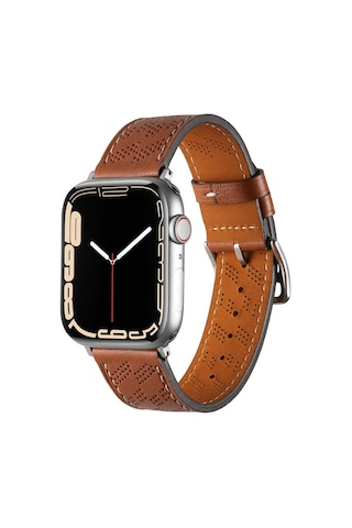 Watch 40mm Uyumlu Krd-76 Pu Deri Kordon Strap Kayış Mkst- Mavi