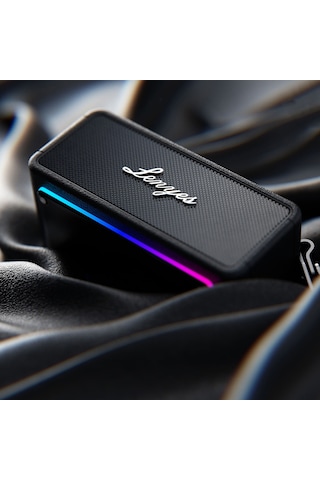 Lenyes S876 Supreme Serisi Rgb Işıklı Taşınabilir Su Geçirmez Tws Bluetooth Hoparlör V5.3 45w Siyah
