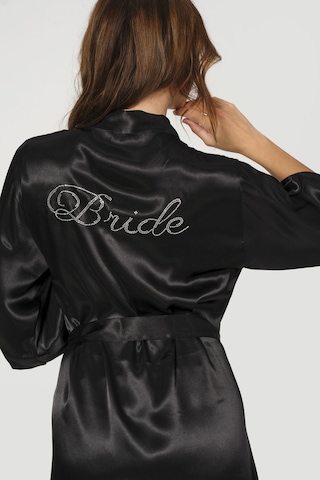 Nbb Kadın Siyah Bride Saten Sabahlık 001