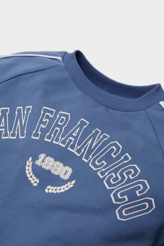 DeFacto Erkek Bebek 2'li Takım Baskılı Sweatshirt Esnek Belli Eşofman Altı D2599A525SPBE341 Mavi