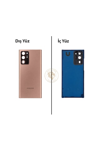 Samsung Galaxy Note 20 Ultra Bronz Renk Lensli Arka Kapak Arka Cam Batarya Kapağı Pil Kapağı Lazer Kesim Back Cover Galaxy Note 20 Ultra Uyumlu