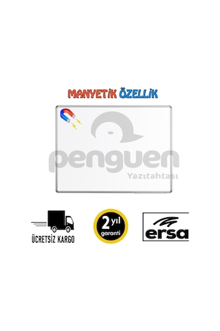 Penguen Alü Çer. Duvara Monte Manyetik Yazı Tahtası Beyaz 65X100