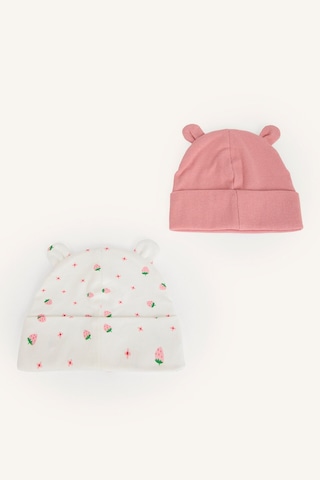 Defacto %100 Pamuk Desenli 2li Penye Bere Kız Bebek I1091a526wnpn300 Pembe-pn300