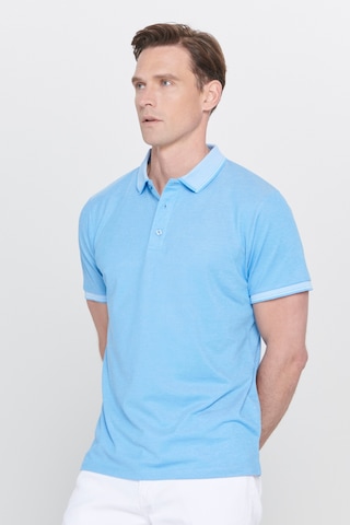 Ac&Co / Altınyıldız Classics 4A4820200047Sabm Düğmeli Polo Yaka Cepsiz Slim Fit Erkek Tişört Saks Mavisi - Beyaz Saks Mavi