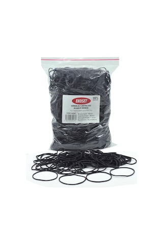 Ekoset Siyah Paket Ambalaj Para Lastiği 1000 Adet 70Mm
