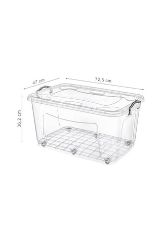 2 Li Set Hava Geçirmez Saklama Kutusu 70 L Klipsli Istiflenebilir Garaj Kiler Tavan Arası Air Tight Box At-ld Siyah Çok Renkli