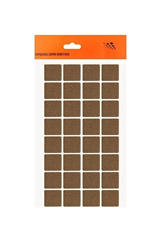 21 Adet Yapışkanlı Masa Koltuk Altı Parke Koruma Keçesi Kare 3 X 3 Cm Çok Renkli