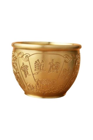 Opulentliving Suntek Hazine Kavanozu, Pirinç Sanat Heykel, 11.8cmx9cm, Ofis-ev Dekorasyonu, Hediyelik 11.8cmx9cm