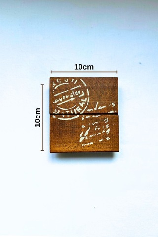 4 Lü Kahverengi 1.sınıf Masif Ahşap El Yapımı Mektup Desenli Bard Kahverengi