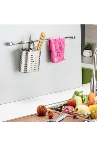 Mufunye 304 Paslanmaz Çelik Mutfak Gereçleri Depolama Rafı - Çubuk, Bıçak, Kaşık Kurutma Ve Organize Etme Aleti S-0081 Diğer