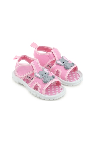 Gezer Kız Çocuk Bilekten Cırtlı Ayarlanabilir Pvc Rahat Esnek Taban Günlük Sandalet Pembe