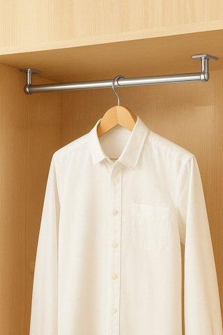 Dolap İçi 75 Cm Krom Askı Borusu Flanş + Vida Dahil Krom