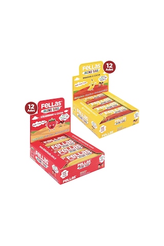 Fellas Mini Kids Meyve Bar Muzlu 12 x 28 G + Çilekli 12 x 28 G