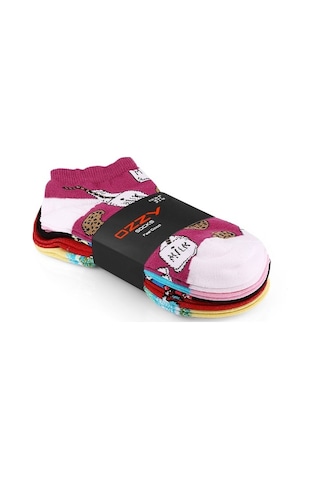 Ozzy Socks 5 Çift Eğlenceli Desenler Kadın Patik Çorap Ozzyp001 Çok Renkli