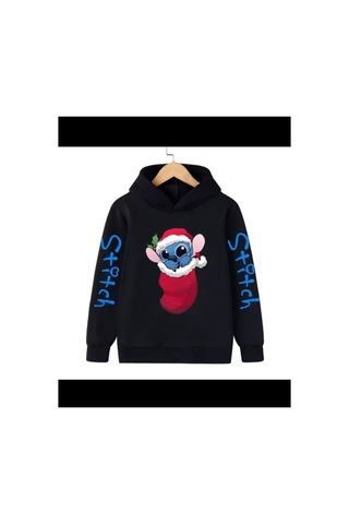 Magors Stil-x Baskılı Çocuk Sweatshırt Kapüşonlu, Unısex , 3 İplik Şardonlu Siyah-6