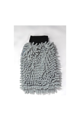 1 Adet Mikrofiber Şönil Oto Temizlik Ve Kurulama Eldiveni 16x24 Cm. Gri