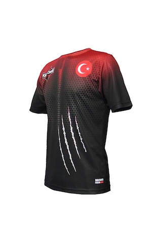 Dosmai Panther Power Dijital Baskılı Spor T-shirt Kırmızı Pst007