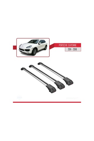 Porsche Cayenne 92a 2011-2018 Arası İle Uyumlu Ace-1 Ara Atkı Tavan Barı Gri 3 Adet Bar