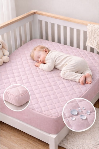 Formeya Pamuk Kapitone Fitted Sıvı Geçirmez Bebek Çocuk Alezi