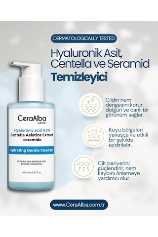 Ceraalba Hyaluronik Asit & Cica Özlü Temizleyici Yüz Yıkama Jeli 200ml