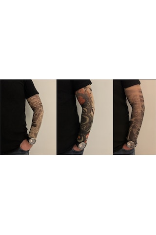 Giyilebilir Dövme 3 Çift 6 Adet Kol Çorap Dövmesi Sleeve Tattoo Set26