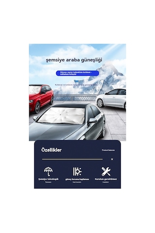 Araç İçi Şemsiye Tipi Araç Ön Camı Güneşlik-küçük