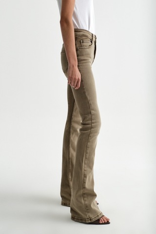 Açelyaokcu High Waist Flare Leg Full Length Stretch Jean Bej