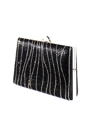 Taşlı Siyah Abiye Çanta Clutch Siyah Taşlı Gece Çantası Abiye Çanta Siyah Abiye Çantası