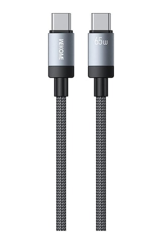 Wk Wdc-98 Kingkong Ruike Serisi 65w Usb-c / Tip-c Usb-c / Tip-c Örgülü Şarj Veri Kablosu, Uzunluk: 1m Siyah