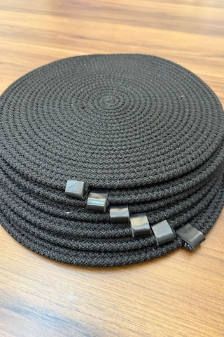 Amerikan Servis Supla 6lı Takım Ve Ekmek Sepeti Tabak Altlığı Sunum Antrasit