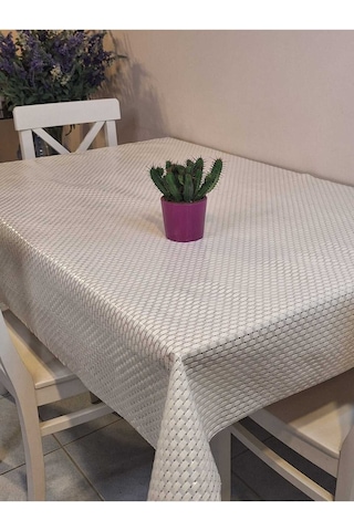 Ithal Pvc Muşamba - Desenli Silinebilir Masa Örtüsü 07iz10 Bej