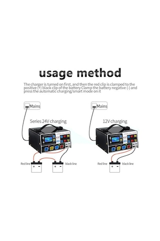 Ab Tak Yüksek Frekans Darbe Onarım Suv Kamyon Tekne Motosiklet Tam Otomatik Araç Akü Şarj Cihazı 12 V/24 V 220 W Yüksek Güç