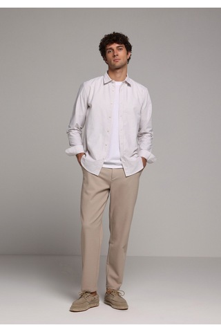 Colin's Colins Regular Fit Shirt Neck Çizgili Erkek Bej Uzun Kol Gömlek Cl1079703 Q1.v2 Beı Bej